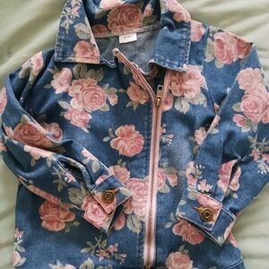 Floral Denim Kids Jacket